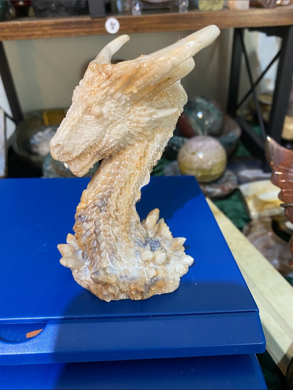 RESERVED for @gypsychic Handcrafted Dragon Bust Sculpture -
